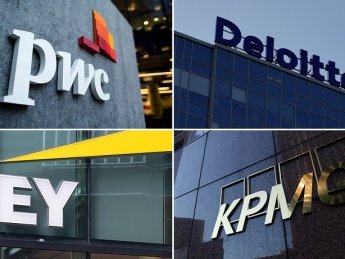 Аудиторские компании Ernst & Young,  Deloitte,  PricewaterhouseCoopers и  KPMG уходят из России