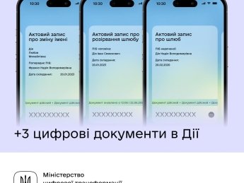 У "Дії" зʼявилися 3 нові документи: свідоцтва про шлюб, розірвання шлюбу та зміну імені
