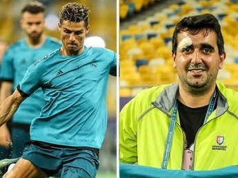 Роналду попал мячом в оператора (видео)