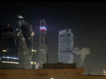 Москва-Сити, дым