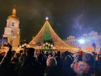 Софиевская площадь в Киеве, декабрь 2020