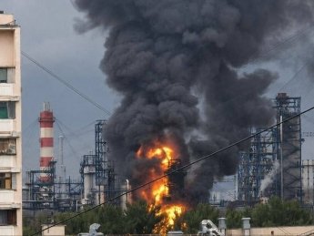 Пожар на НПЗ в Москве
