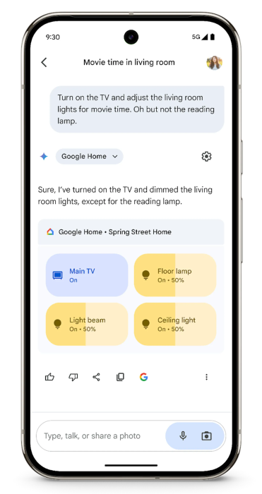 Фото 2 — Google дозволив управління розумним будинком через додаток Gemini