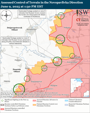 Фото 10 — Карта бойових дій в Україні на 10 червня 2025 року