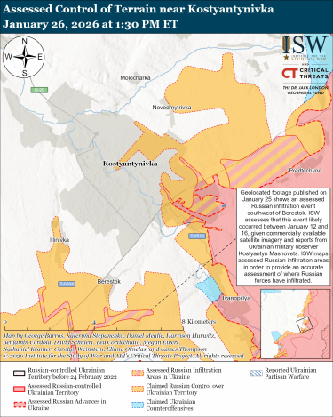 Фото 13 — Карта бойових дій в Україні на 27 січня 2026 року