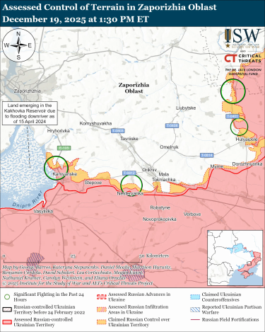 Фото 5 — Карта бойових дій в Україні на 20 грудня 2025 року