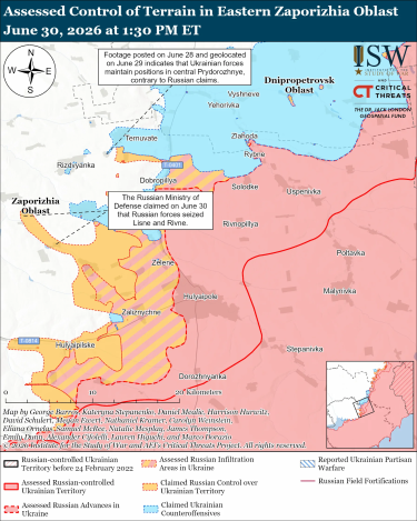 Фото 12 — Карта бойових дій в Україні на 1 липня 2026 року