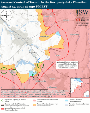 Фото 11 — Карта бойових дій в Україні на 16 серпня 2025 року