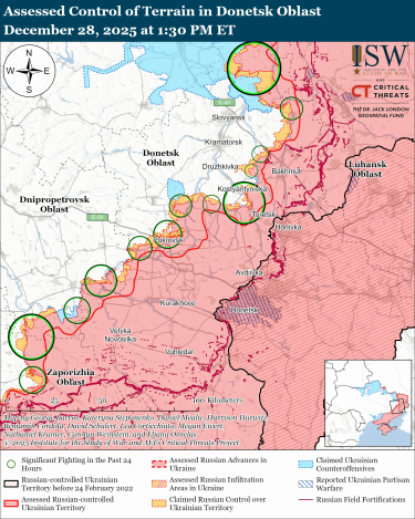 Фото 2 — Карта боевых действий в Украине на 30 декабря 2025 года