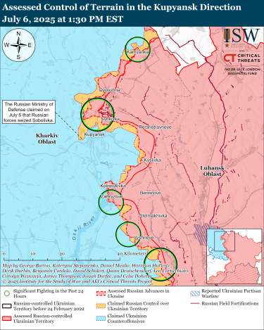 Фото 7 — Карта бойових дій в Україні на 7 липня 2025 року
