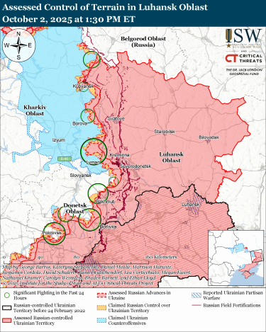 Фото 3 — Карта боевых действий в Украине на 3 октября 2025 года