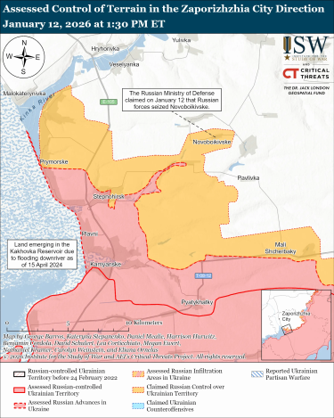 Фото 8 — Карта бойових дій в Україні на 13 січня 2026 року