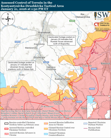 Фото 5 — Карта бойових дій в Україні на 22 січня 2026 року