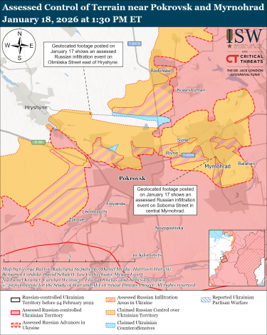 Фото 10 — Карта бойових дій в Україні на 19 січня 2026 року
