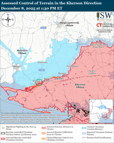 Фото 7 — Карта боевых действий в Украине на 9 декабря 2025 года