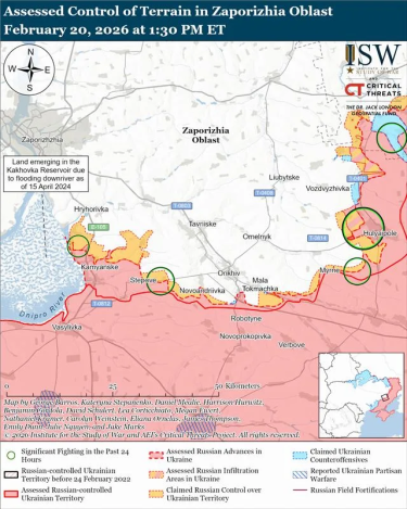 Фото 2 — Карта боевых действий в Украине на 21 февраля 2026 года