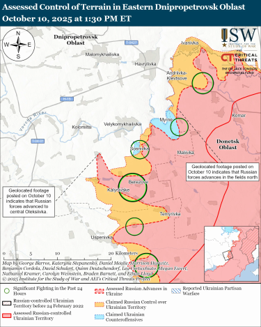 Фото 6 — Карта боевых действий в Украине на 11 октября 2025 года