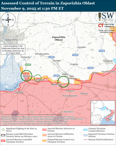 Фото 7 — Карта бойових дій в Україні на 10 листопада 2025 року