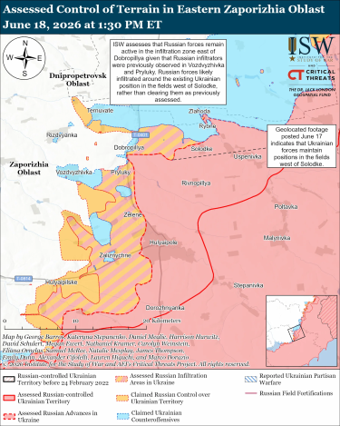 Фото 12 — Карта боевых действий в Украине на 19 июня 2026 года