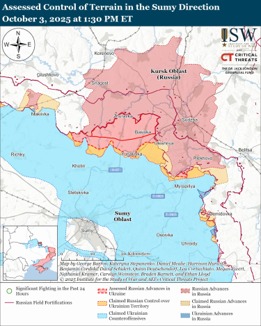 Фото 6 — Карта бойових дій в Україні на 4 жовтня 2025 року