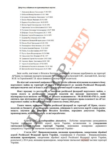 Фото 11 — «Слуга» Віталій Безгін видав довіреність на депутата «Єдиної Росії» щодо свого майна в Криму – ЗМІ