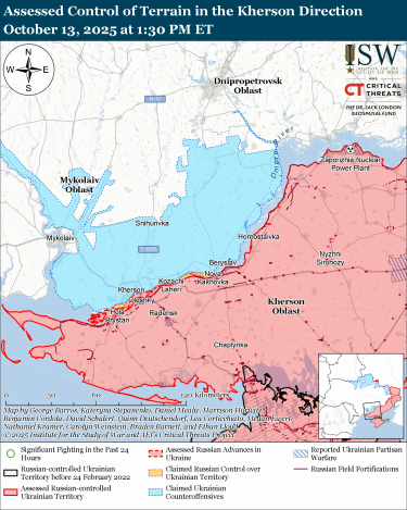 Фото 7 — Карта боевых действий в Украине на 14 октября 2025 года