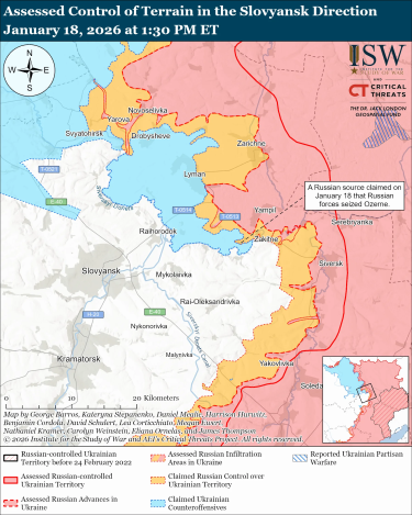 Фото 13 — Карта бойових дій в Україні на 19 січня 2026 року
