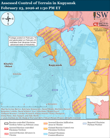 Фото 12 — Карта бойових дій в Україні на 24 лютого 2026 року