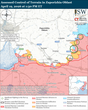 Фото 8 — Карта бойових дій в Україні на 20 квітня 2026 року