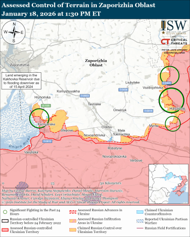 Фото 7 — Карта бойових дій в Україні на 19 січня 2026 року