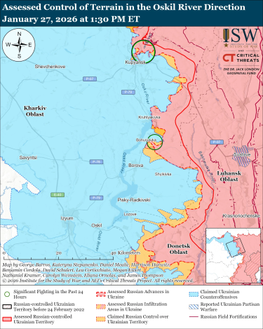 Фото 12 — Карта боевых действий в Украине на 28 января 2026 года