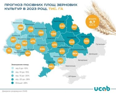 Фото 2 — У 2023 році посівні площі під зерновими в Україні скоротяться на 45%, — прогноз
