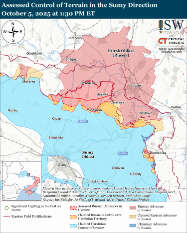 Фото 12 — Карта бойових дій в Україні на 6 жовтня 2025 року