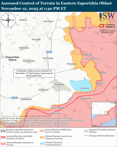 Фото 13 — Карта бойових дій в Україні на 13 листопада 2025 року