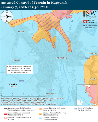 Фото 11 — Карта бойових дій в Україні на 8 січня 2026 року
