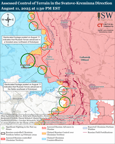 Фото 4 — Карта бойових дій в Україні на 12 серпня 2025 року