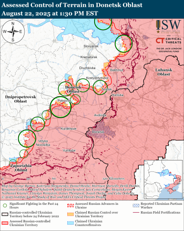 Фото 9 — Карта бойових дій в Україні на 23 серпня 2025 року