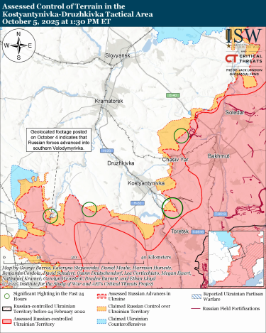 Фото 5 — Карта бойових дій в Україні на 6 жовтня 2025 року