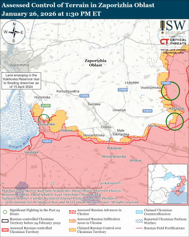 Фото 8 — Карта бойових дій в Україні на 27 січня 2026 року