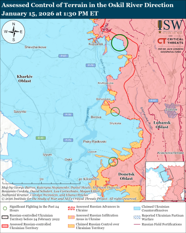 Фото 9 — Карта бойових дій в Україні на 16 січня 2026 року