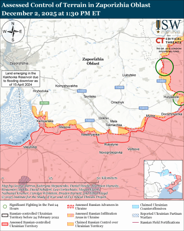 Фото 9 — Карта боевых действий в Украине на 3 декабря 2025 года