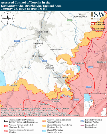 Фото 5 — Карта боевых действий в Украине на 29 января 2026 года