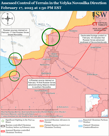 Фото 6 — Карта боевых действий в Украине на 18 февраля 2025 года