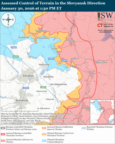 Фото 14 — Карта боевых действий в Украине на 31 января 2026 года