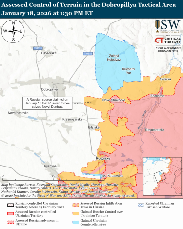 Фото 11 — Карта бойових дій в Україні на 19 січня 2026 року