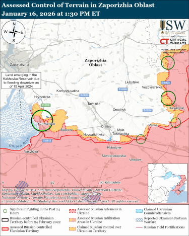 Фото 11 — Карта боевых действий в Украине на 17 января 2026 года
