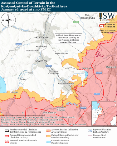 Фото 7 — Карта боевых действий в Украине на 17 января 2026 года