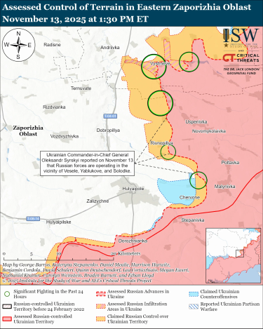 Фото 10 — Карта бойових дій в Україні на 14 листопада 2025 року
