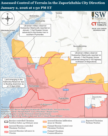 Фото 14 — Карта бойових дій в Україні на 3 січня 2026 року