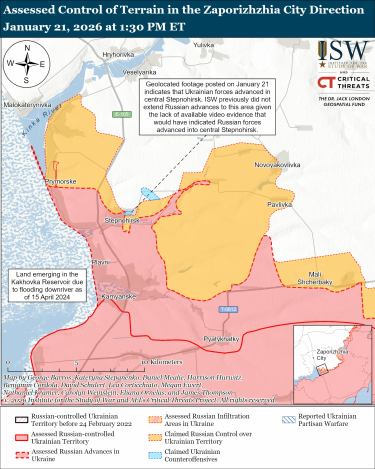 Фото 7 — Карта бойових дій в Україні на 22 січня 2026 року